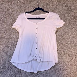 hollister white button down shirt